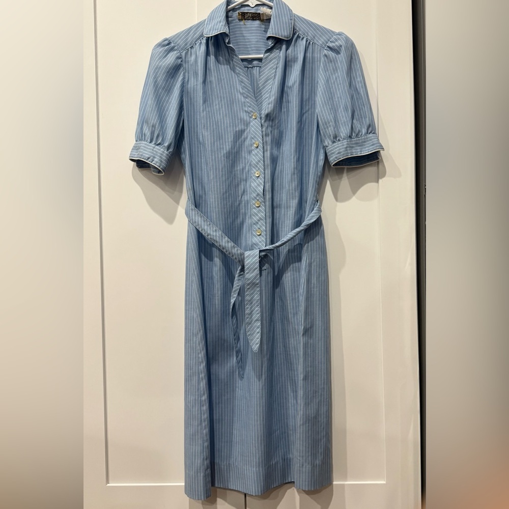 Vintage Blue Striped Dress